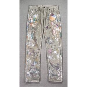 Polo Ralph Lauren Women's 26 Astor Slim Boyfriend Paint Splatter Denim Jeans